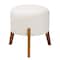 Baxton Studio Elkie Japandi Cream Boucle Fabric and Walnut Brown Finished Wood Ottoman Footstool 233-13322-ZORO - alternate 1